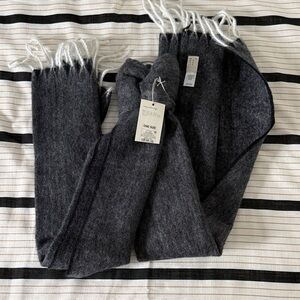 a new day Charcoal Gray Fringe Scarf
